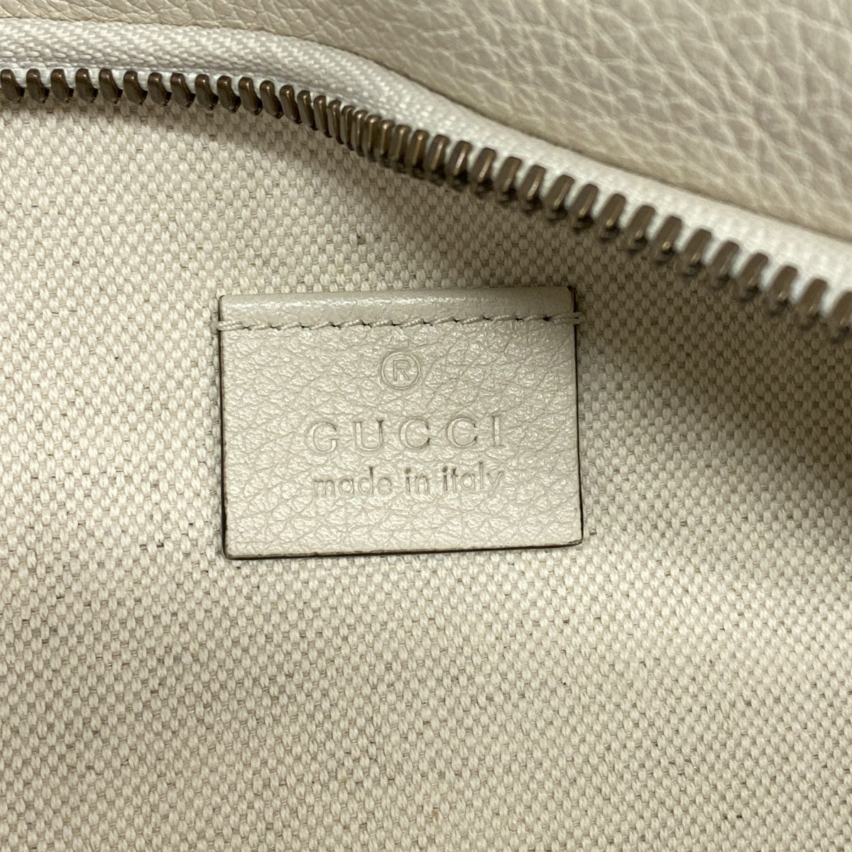 【6gd4487-k】グッチ ウエストバッグ 493869 レザー ホワイト ゴールド金具【中古】メンズ