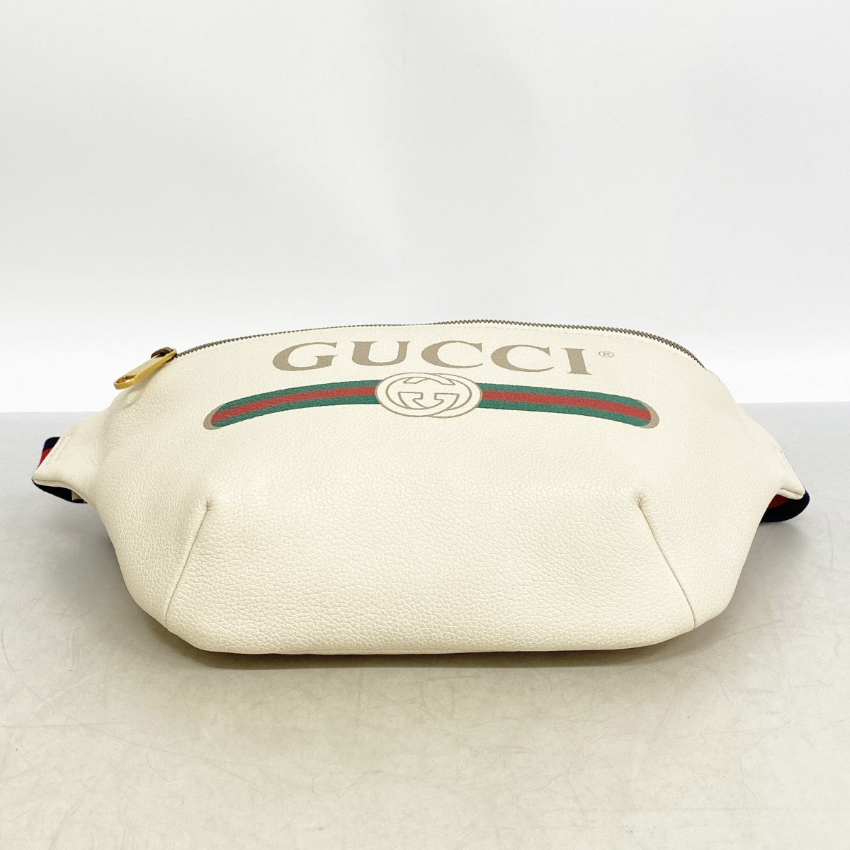 【6gd4487-k】グッチ ウエストバッグ 493869 レザー ホワイト ゴールド金具【中古】メンズ