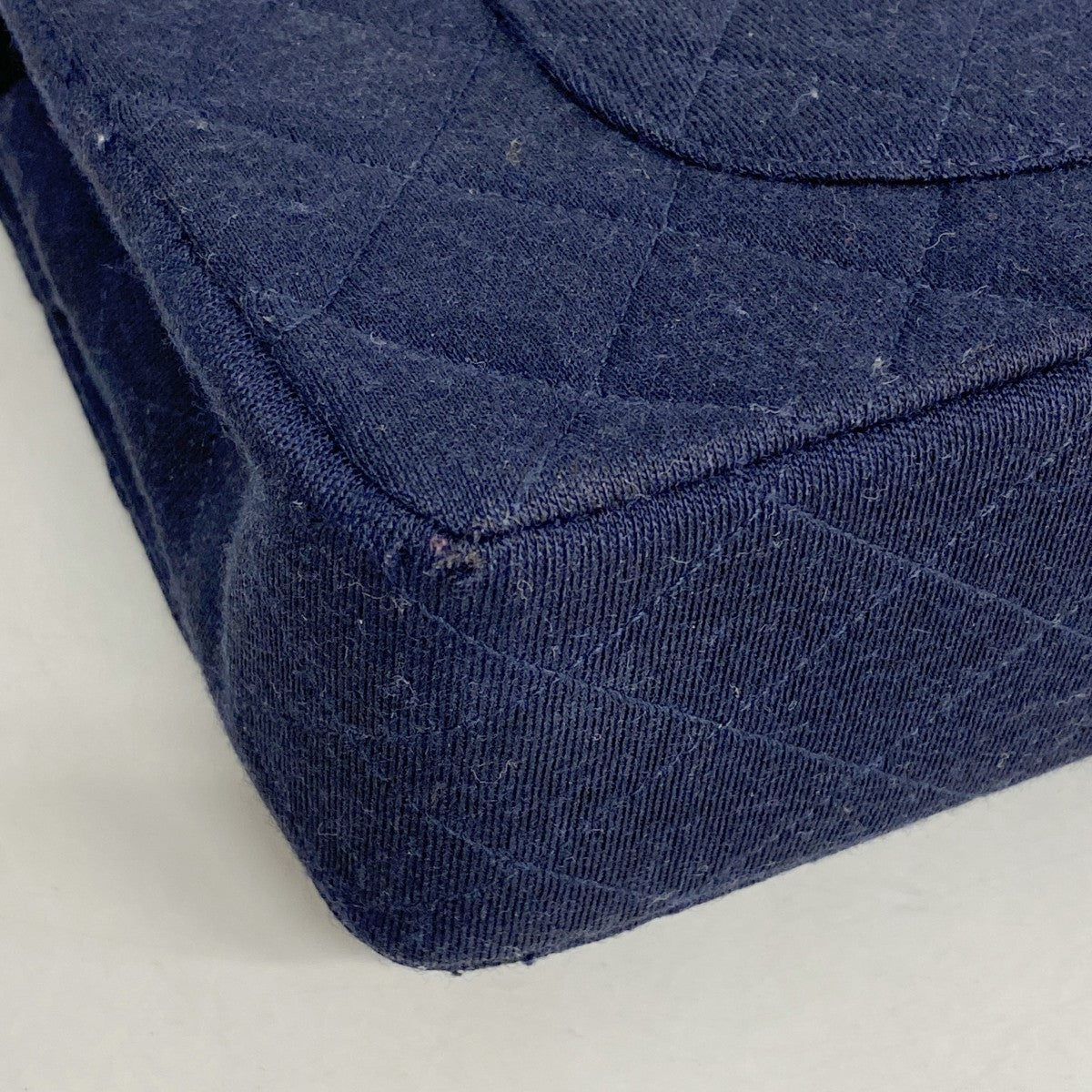 【6gd4488-k】シャネル ショルダーバッグ マトラッセ Wフラップ Wチェーン ジャージ ネイビー ゴールド金具【中古】レディース