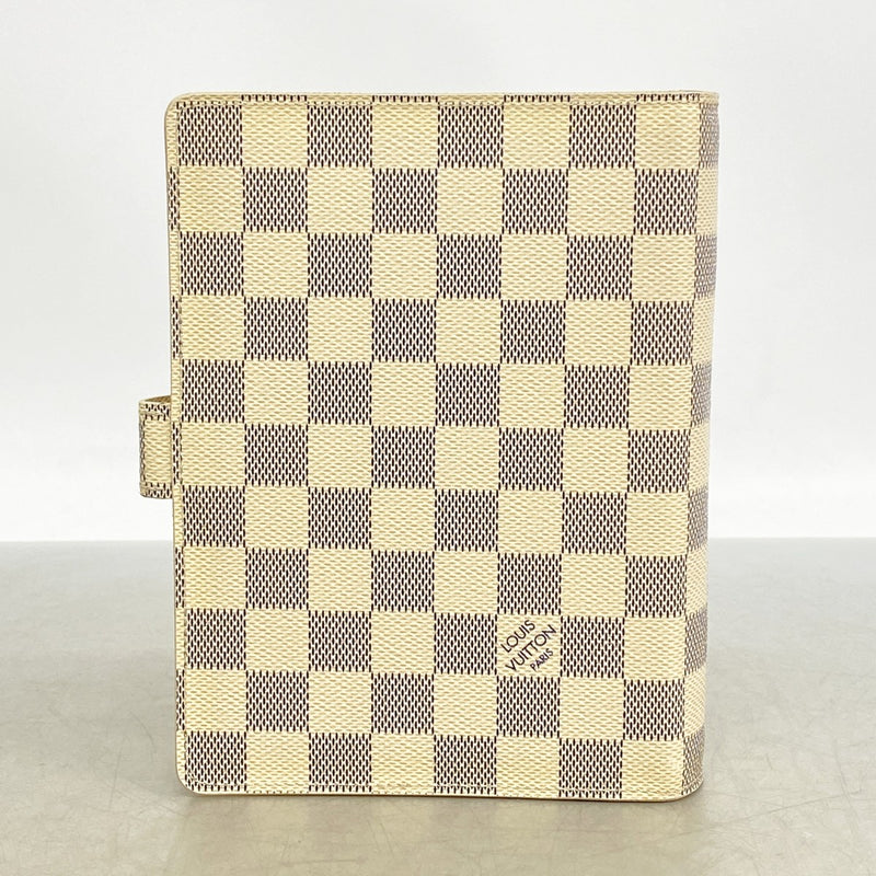 【6gd4491-k】ルイヴィトン 手帳カバー ダミエ・アズール アジェンダMM R20241 ホワイト【中古】レディース