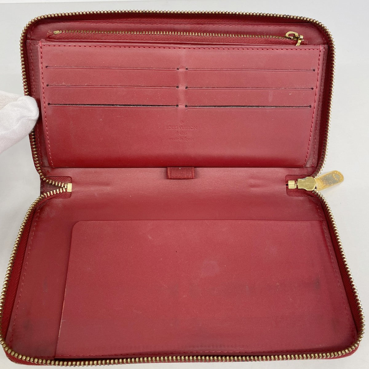 【6gd4504-k】ルイヴィトン 長財布 ヴェルニ ジッピーオーガナイザー M93611 ポムダムール【中古】レディース