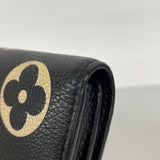【6gd4505-k】ルイヴィトン 長財布 モノグラム・アンプラント バイカラー ポルトフォイユサラ M80496 ブラック ベージュ【中古】レディース
