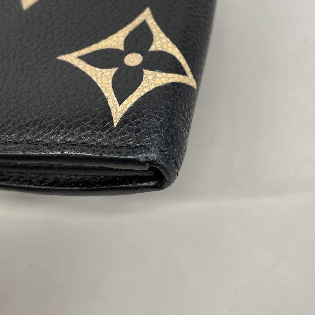 【6gd4505-k】ルイヴィトン 長財布 モノグラム・アンプラント バイカラー ポルトフォイユサラ M80496 ブラック ベージュ【中古】レディース