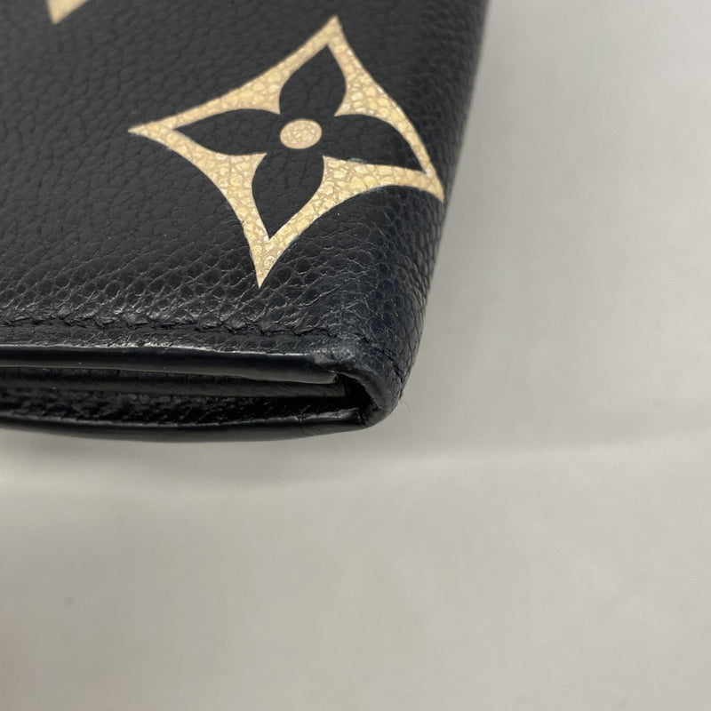 【6gd4505-k】ルイヴィトン 長財布 モノグラム・アンプラント バイカラー ポルトフォイユサラ M80496 ブラック ベージュ【中古】レディース