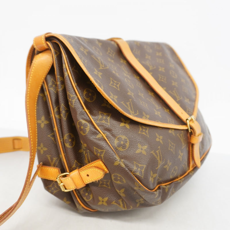 【6gd4508】ルイヴィトン ショルダーバッグ モノグラム ソミュール35 M42254 ブラウン【中古】レディース