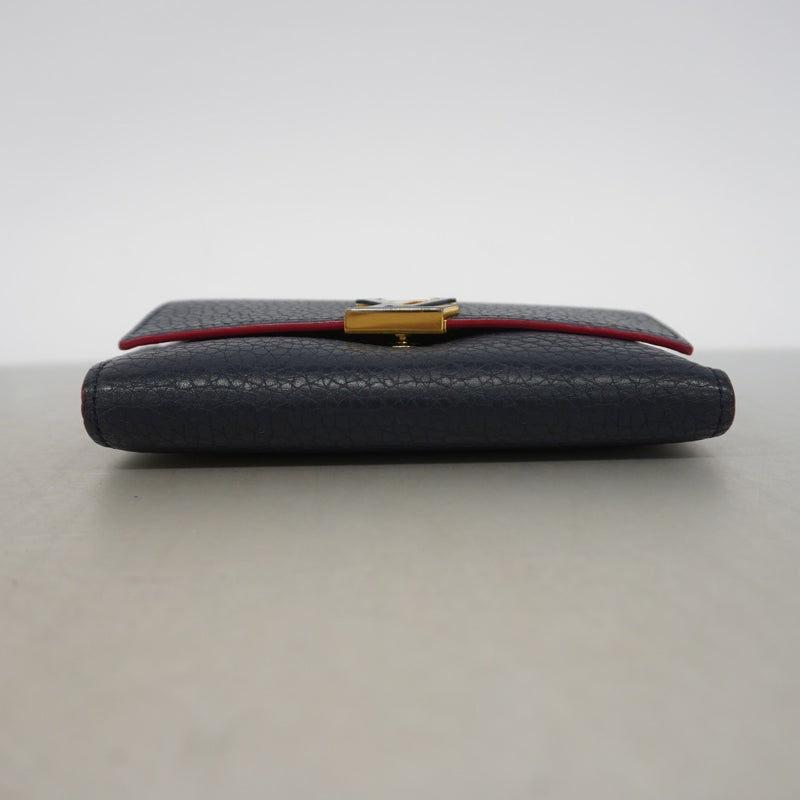 【6gd4520-k】ルイヴィトン 三つ折り財布 トリヨン ポルトフォイユ カプシーヌ コンパクト M63741 マリーヌルージュ【中古】レディース