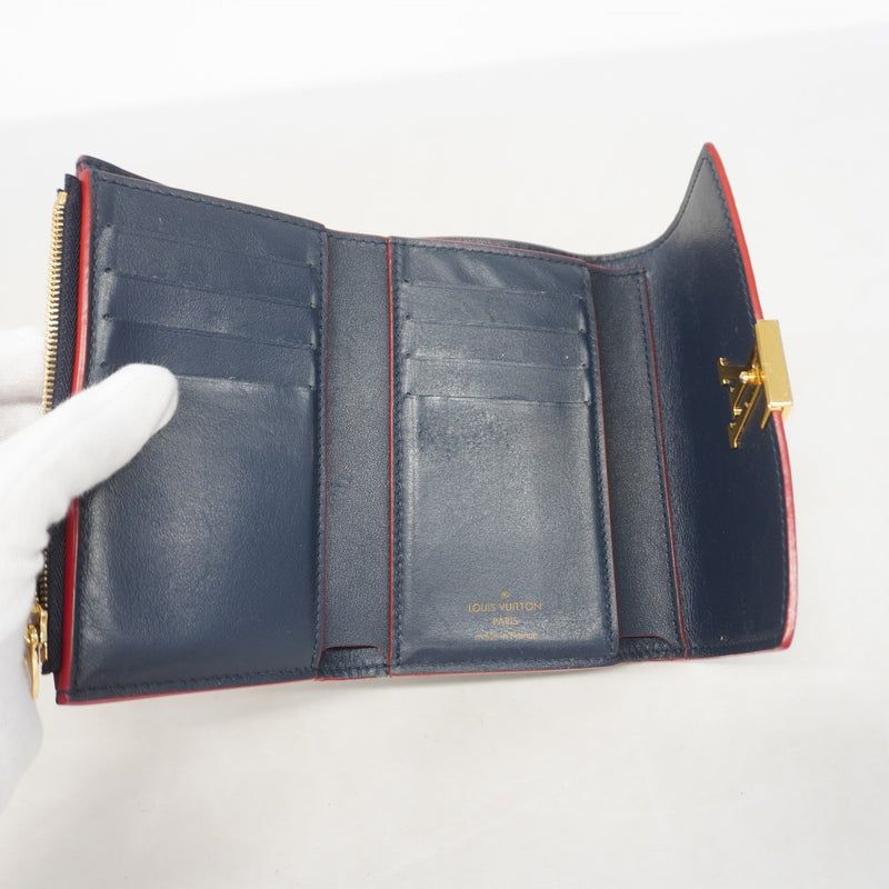 【6gd4520-k】ルイヴィトン 三つ折り財布 トリヨン ポルトフォイユ カプシーヌ コンパクト M63741 マリーヌルージュ【中古】レディース