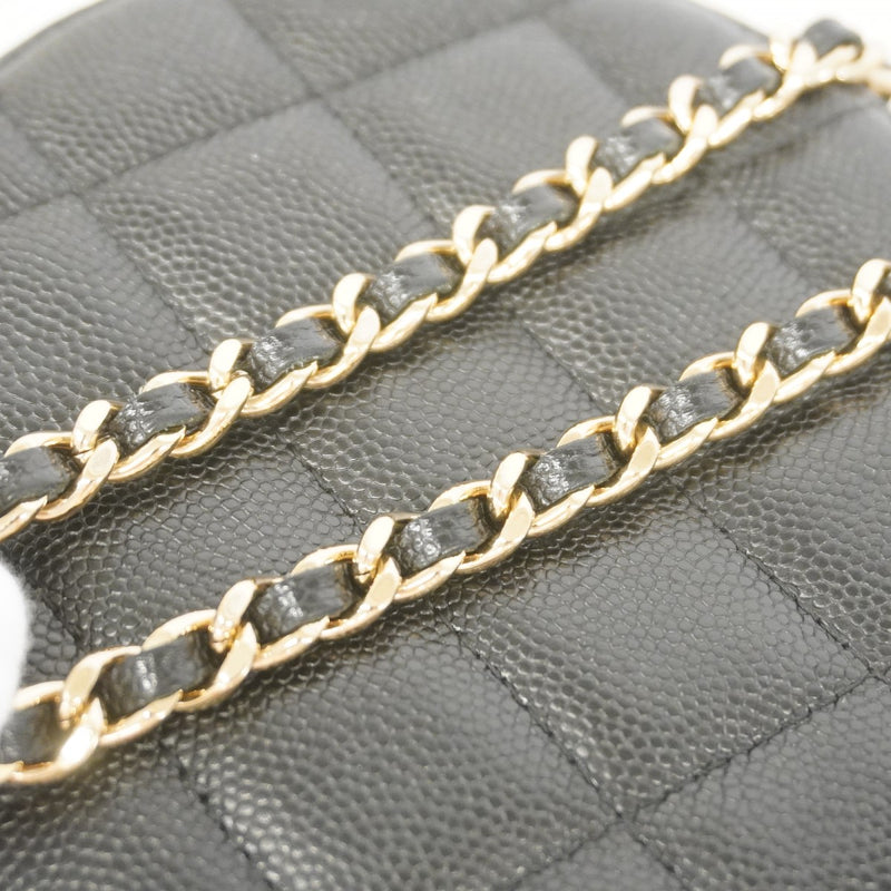 【6gd4523-k】シャネル ショルダーバッグ マトラッセ チェーンショルダー キャビアスキン ブラック ゴールド金具【中古】レディース