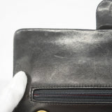 【6gd4525-k】シャネル ショルダーバッグ マトラッセ Wフラップ Wチェーン ラムスキン ブラック ゴールド金具【中古】レディース
