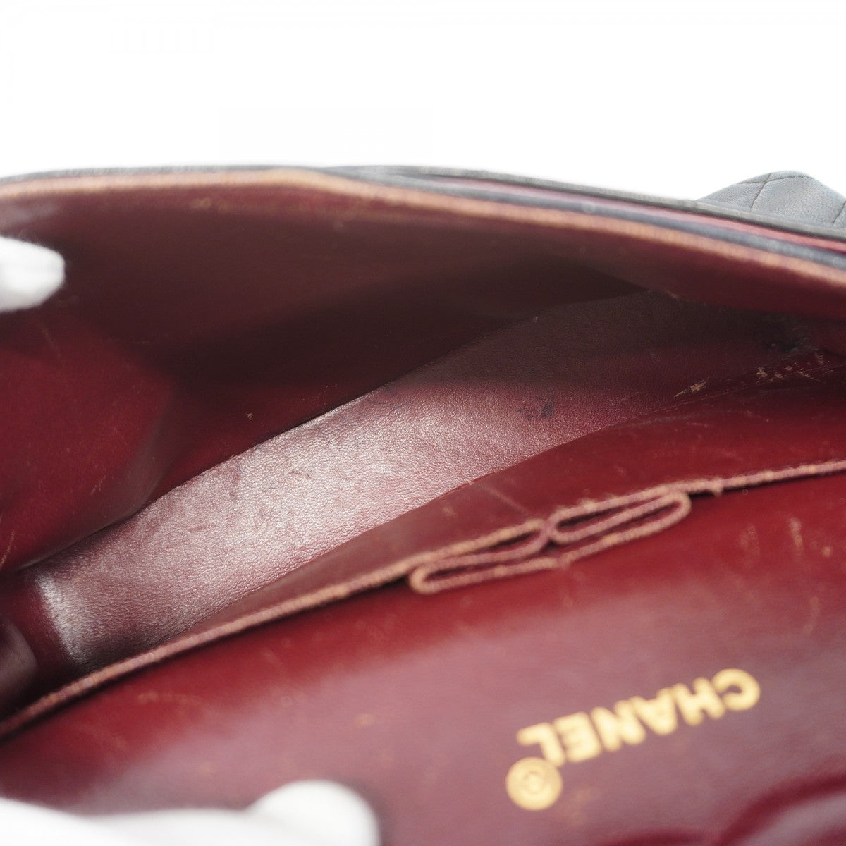 【6gd4525-k】シャネル ショルダーバッグ マトラッセ Wフラップ Wチェーン ラムスキン ブラック ゴールド金具【中古】レディース