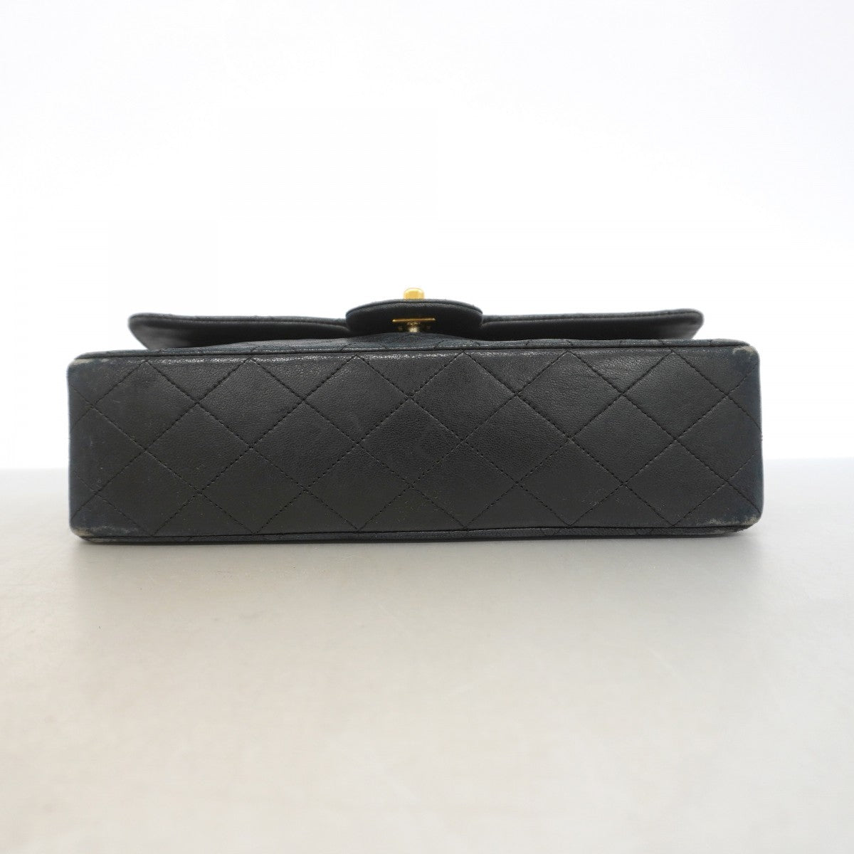 【6gd4525-k】シャネル ショルダーバッグ マトラッセ Wフラップ Wチェーン ラムスキン ブラック ゴールド金具【中古】レディース