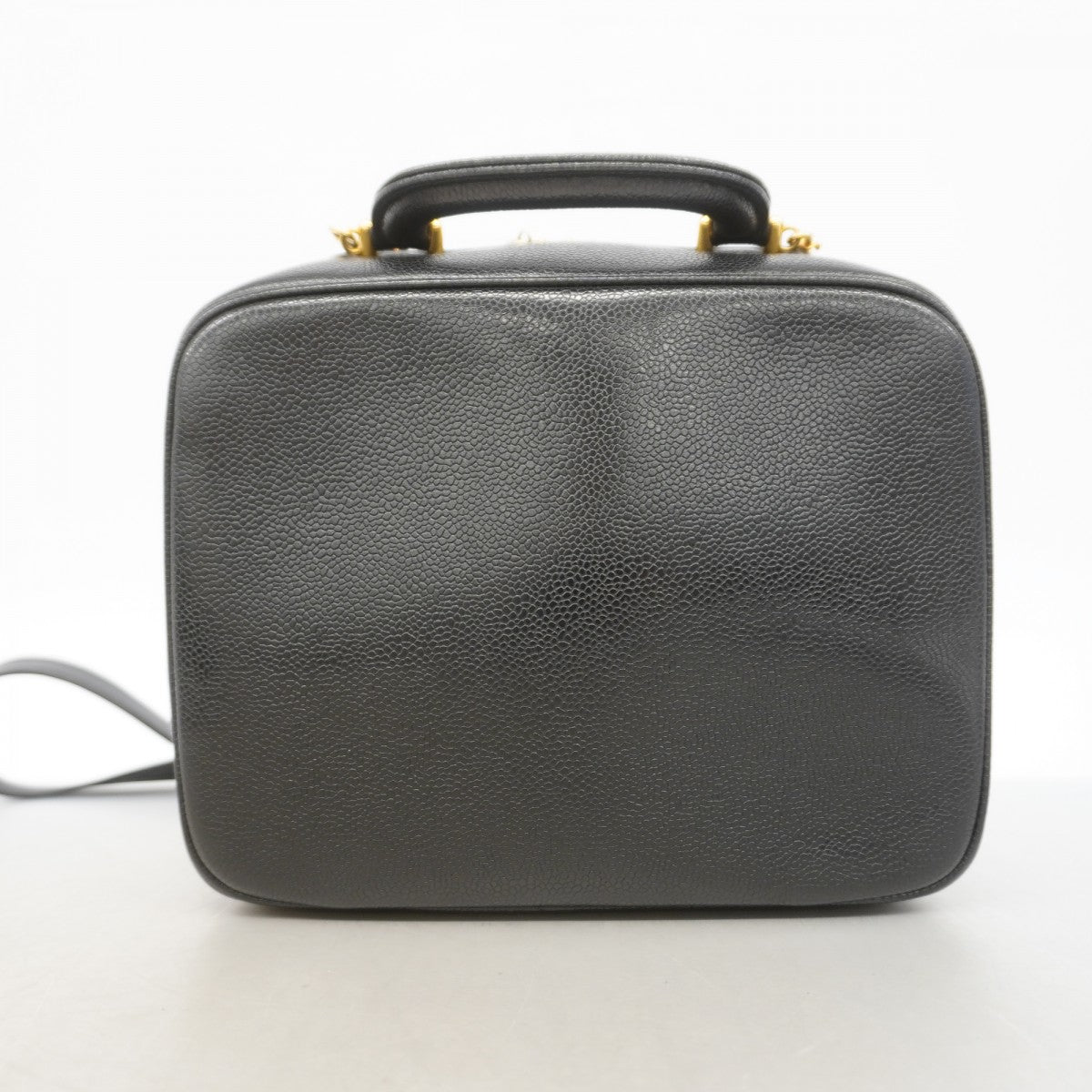 【6gd4527-k】シャネル バニティバッグ キャビアスキン ブラック ゴールド金具 2wayバッグ【中古】メンズ