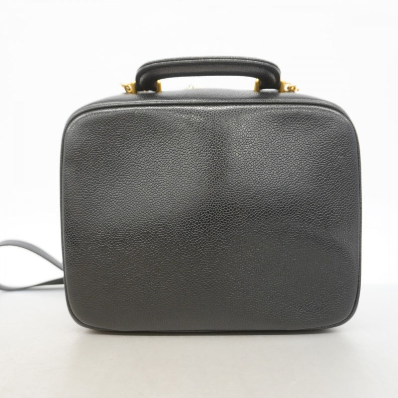 【6gd4527-k】シャネル バニティバッグ キャビアスキン ブラック ゴールド金具 2wayバッグ【中古】メンズ