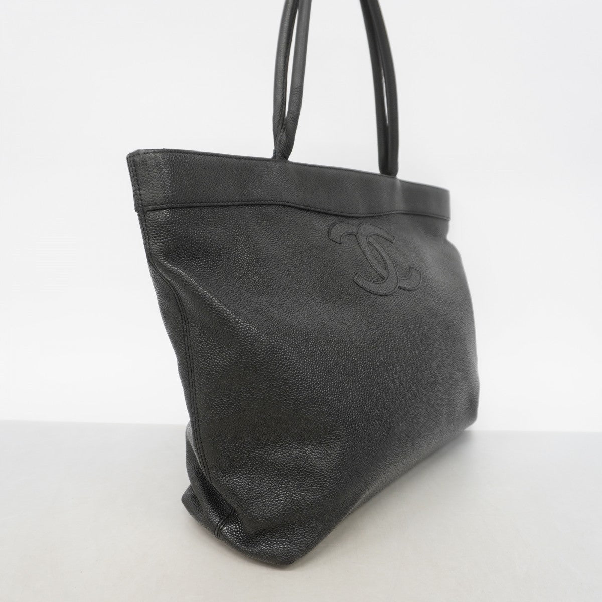 【6gd4528-k】シャネル トートバッグ キャビアスキン ブラック ゴールド金具【中古】レディース