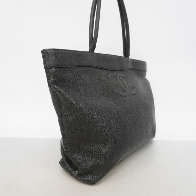 【6gd4528-k】シャネル トートバッグ キャビアスキン ブラック ゴールド金具【中古】レディース