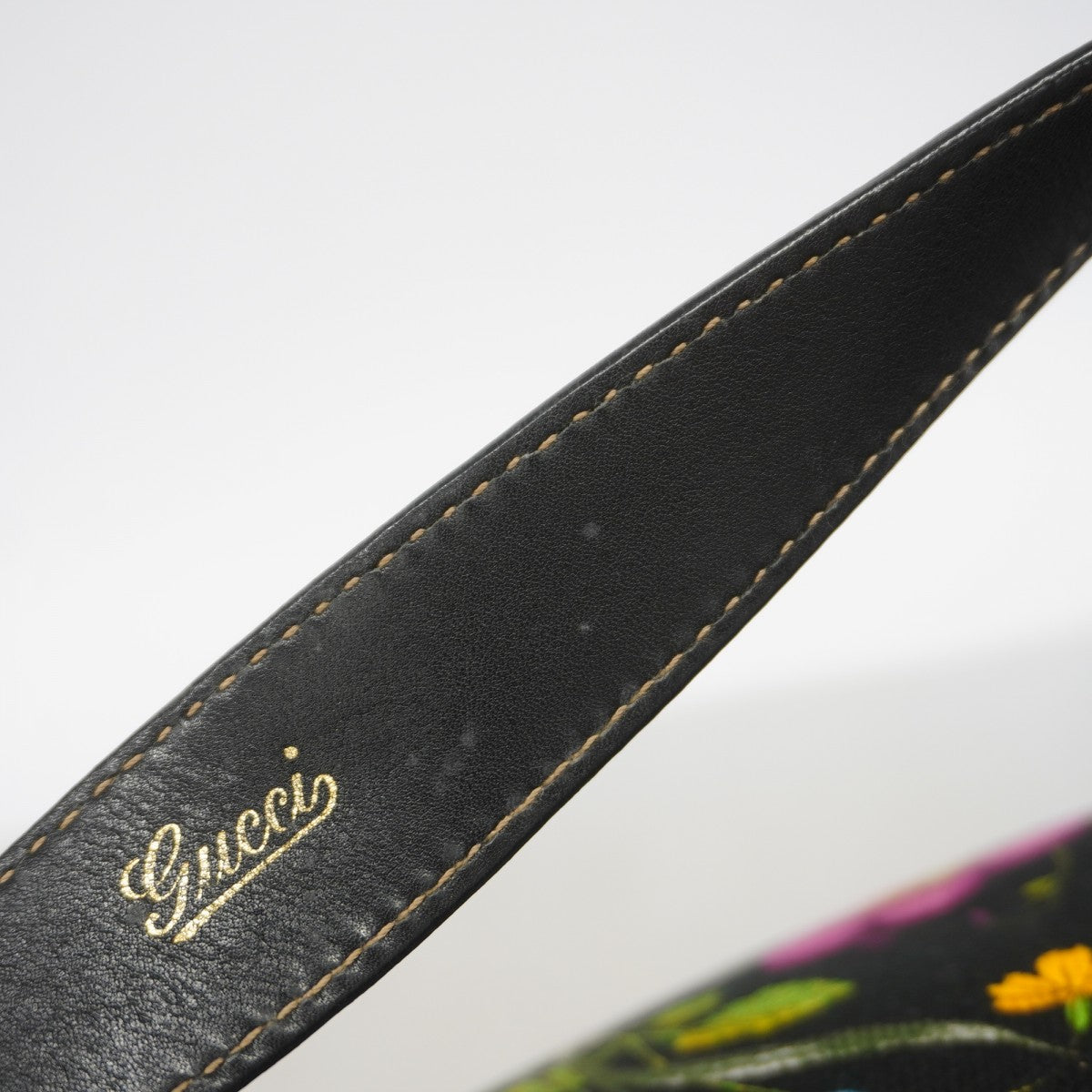 【6gd4529-k】グッチ ショルダーバッグ ニュージャッキー 153693 キャンバス ブラック マルチカラー シャンパンゴールド金具【中古】レディース