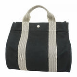【6gd4530-k】エルメス トートバッグ カンヌPM キャンバス ブラック シルバー金具【中古】レディース