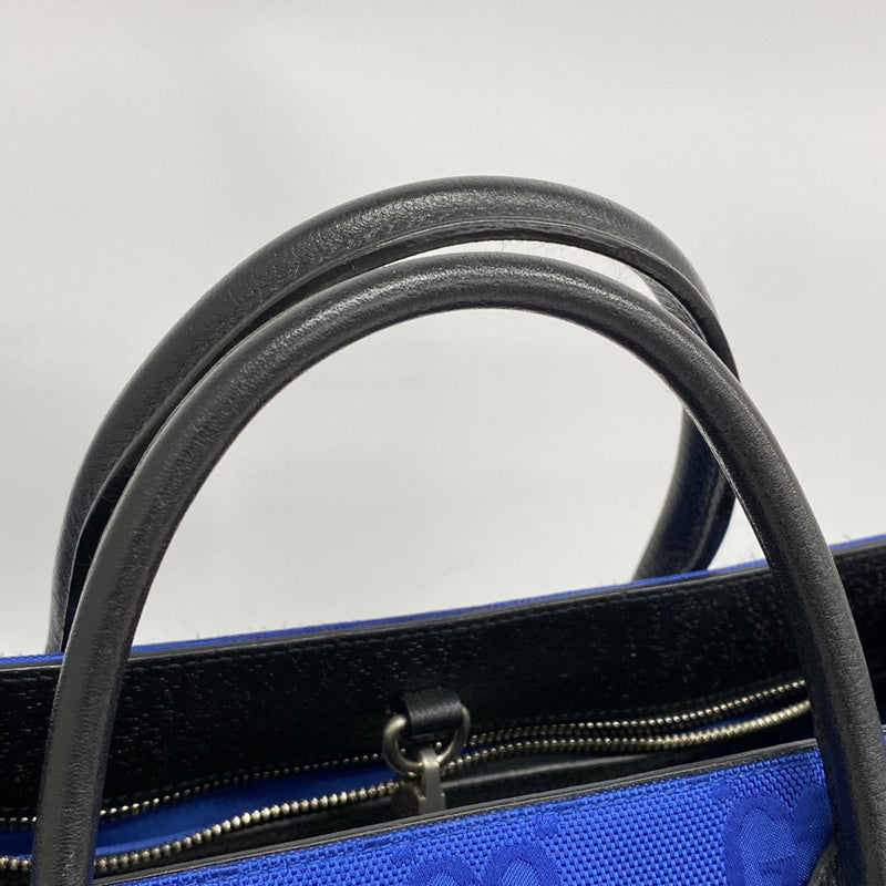 【6gd4534-k】グッチ トートバッグ オフザグリッド 630353 ナイロン ブルー シルバー金具 2wayバッグ【中古】メンズ レディース ユニセックス