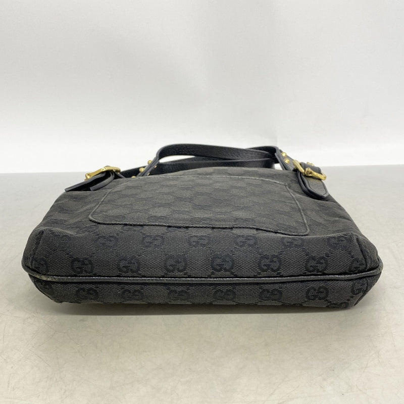 【6gd4535-k】グッチ ショルダーバッグ GGキャンバス 115514 キャンバス ブラック ゴールド金具【中古】レディース