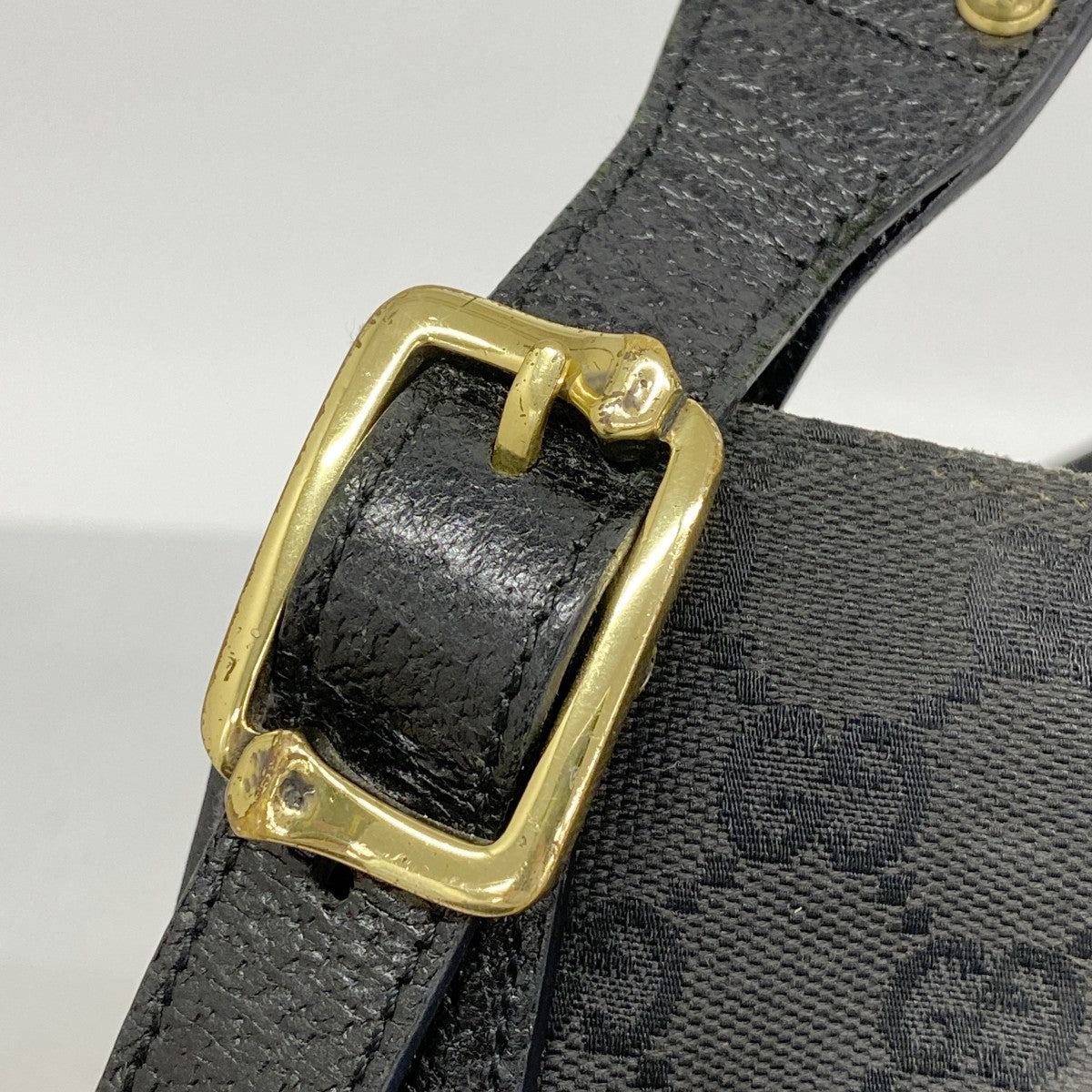 【6gd4535-k】グッチ ショルダーバッグ GGキャンバス 115514 キャンバス ブラック ゴールド金具【中古】レディース