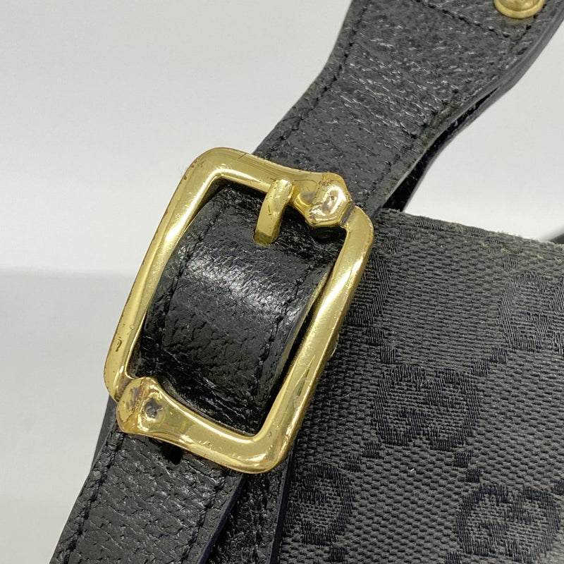 【6gd4535-k】グッチ ショルダーバッグ GGキャンバス 115514 キャンバス ブラック ゴールド金具【中古】レディース