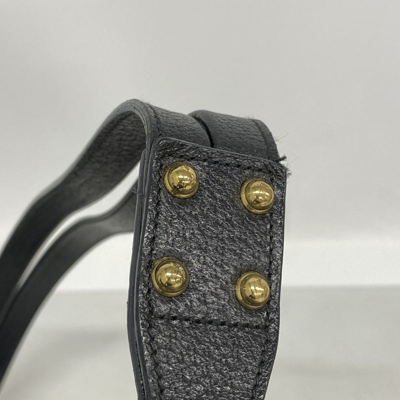 【6gd4535-k】グッチ ショルダーバッグ GGキャンバス 115514 キャンバス ブラック ゴールド金具【中古】レディース