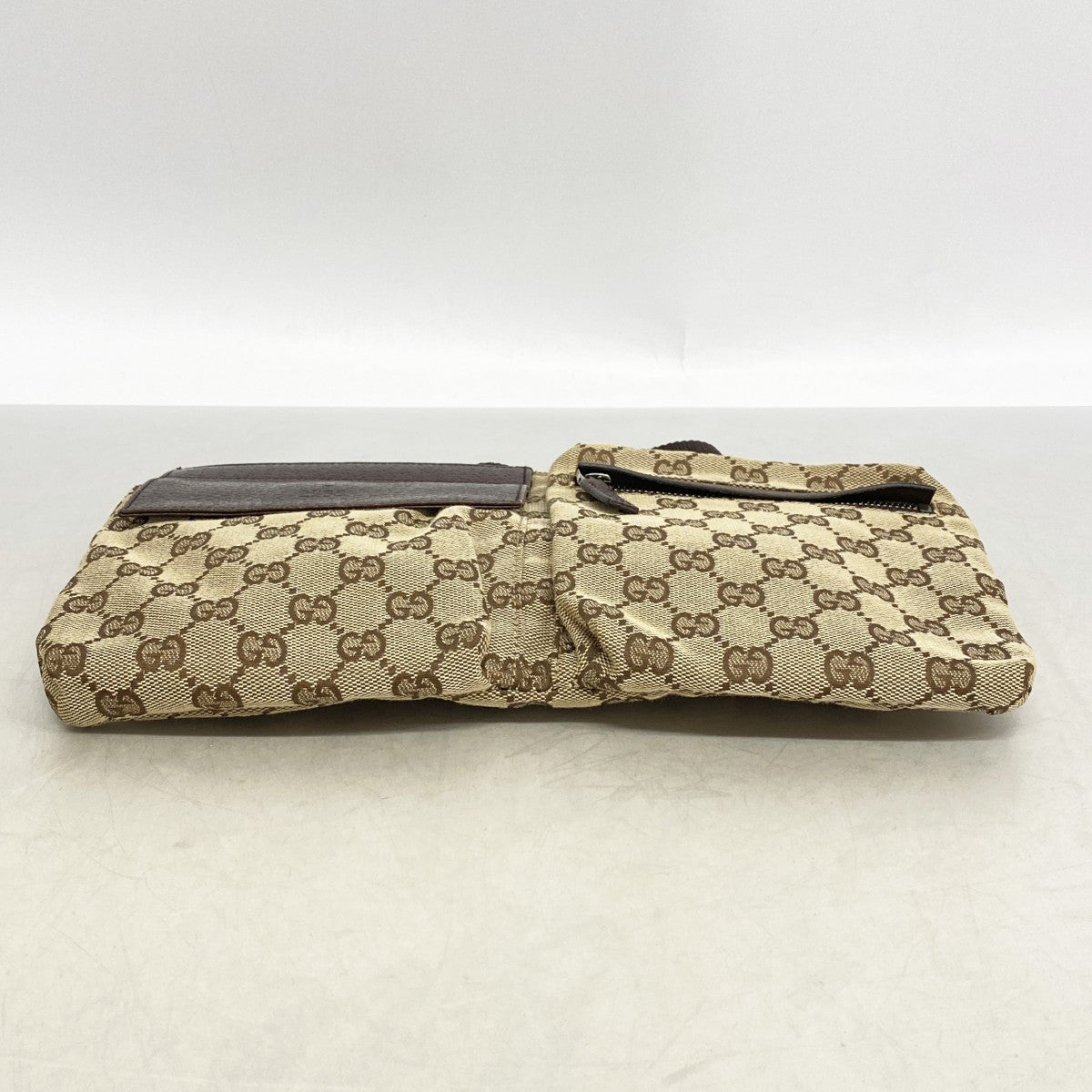 【6gd4537-k】グッチ ウエストバッグ GGキャンバス 28566 キャンバス ベージュ シルバー金具【中古】メンズ