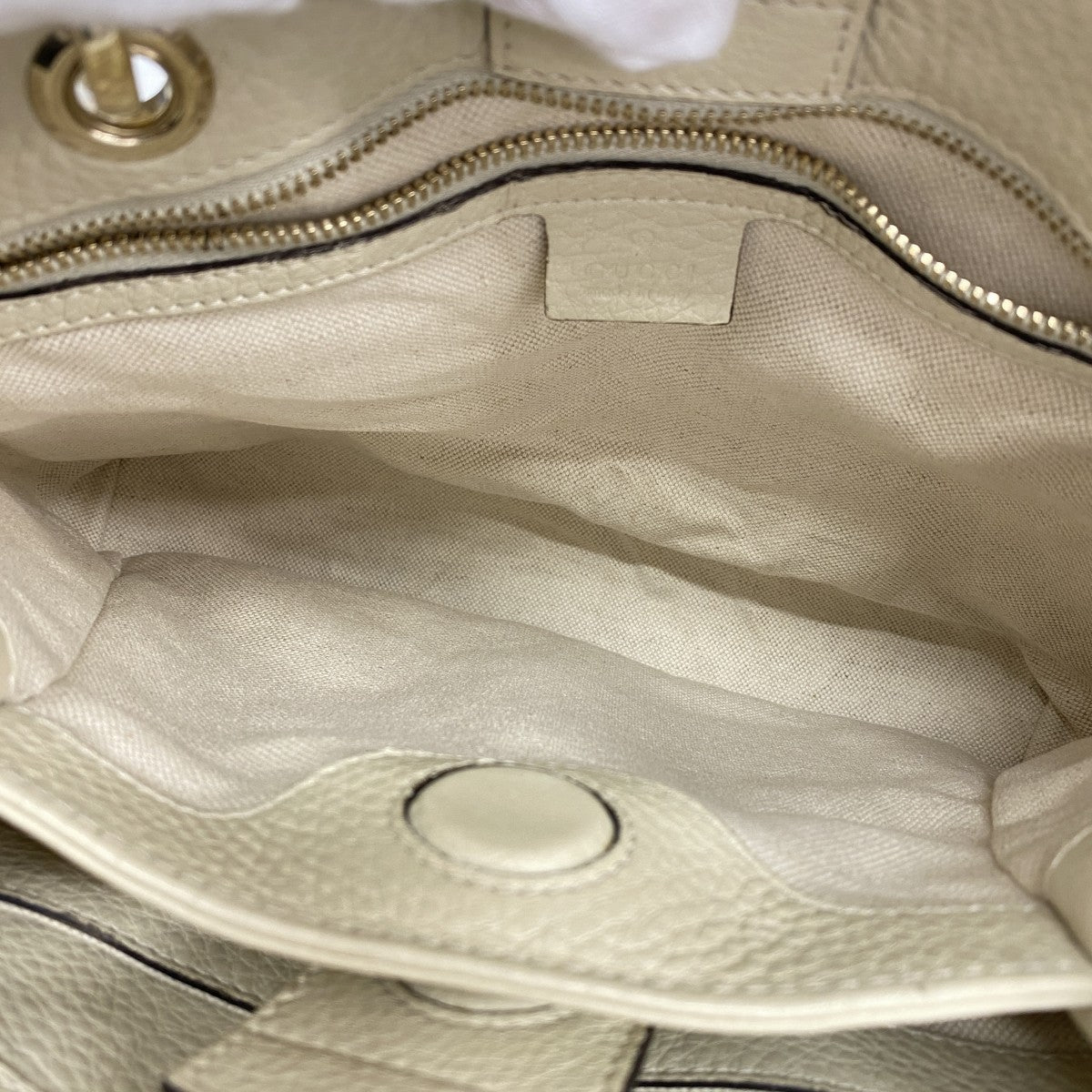 【6gd4538-k】グッチ ハンドバッグ バンブー 336032 レザー アイボリー シャンパンゴールド金具 2wayバッグ【中古】レディース