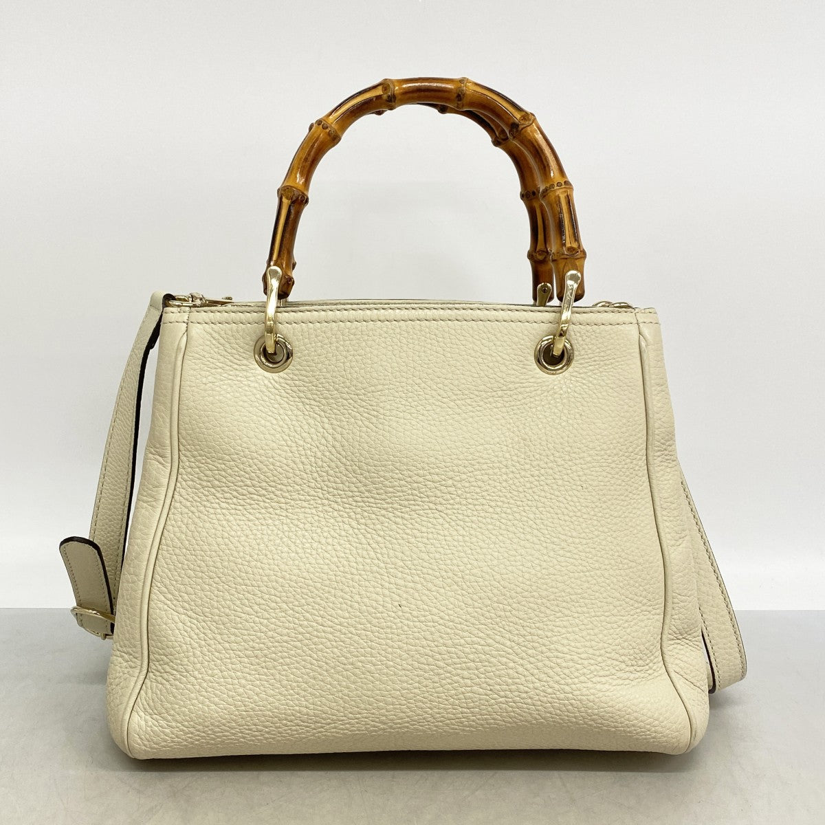 【6gd4538-k】グッチ ハンドバッグ バンブー 336032 レザー アイボリー シャンパンゴールド金具 2wayバッグ【中古】レディース