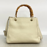 【6gd4538-k】グッチ ハンドバッグ バンブー 336032 レザー アイボリー シャンパンゴールド金具 2wayバッグ【中古】レディース