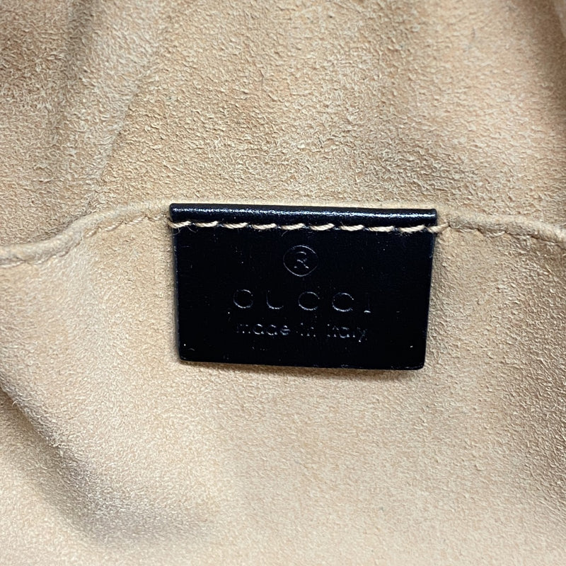 【6gd4539-k】グッチ ショルダーバッグ GGマーモント 447632 レザー ブラック ゴールド金具【中古】レディース