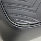 【6gd4539-k】グッチ ショルダーバッグ GGマーモント 447632 レザー ブラック ゴールド金具【中古】レディース