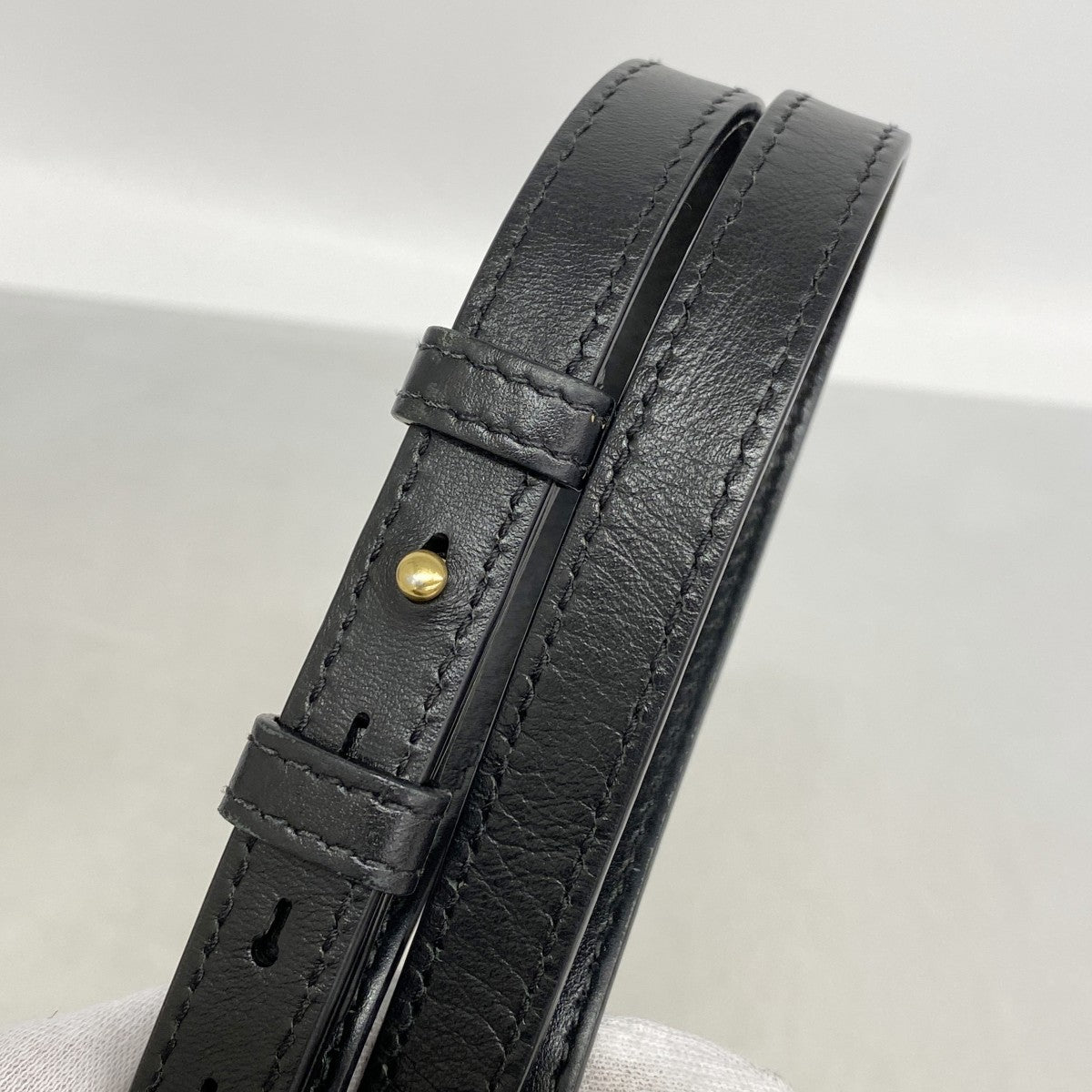 【6gd4539-k】グッチ ショルダーバッグ GGマーモント 447632 レザー ブラック ゴールド金具【中古】レディース