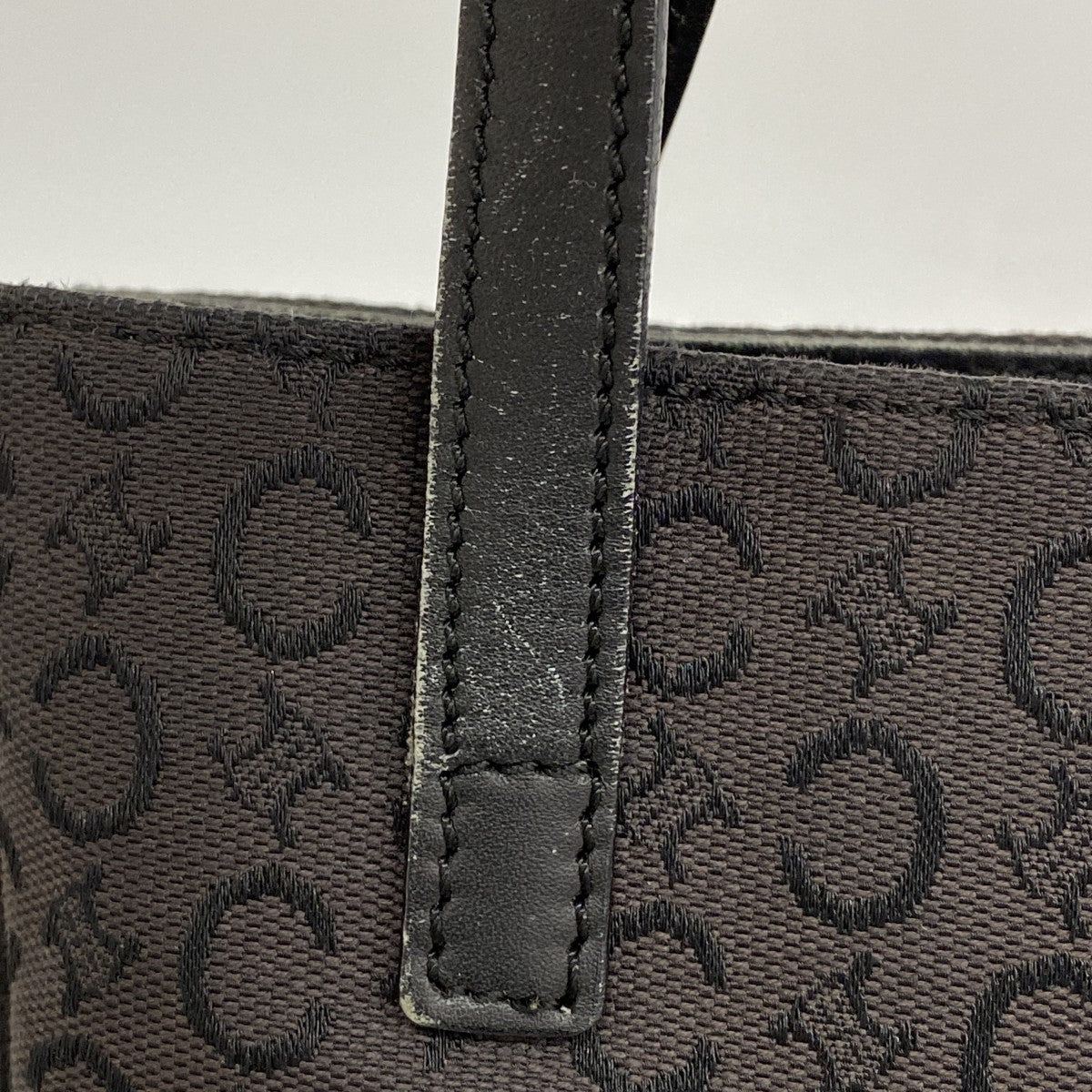 【6gd4540-k】セリーヌ ハンドバッグ Cマカダム キャンバス ブラック シルバー金具【中古】レディース