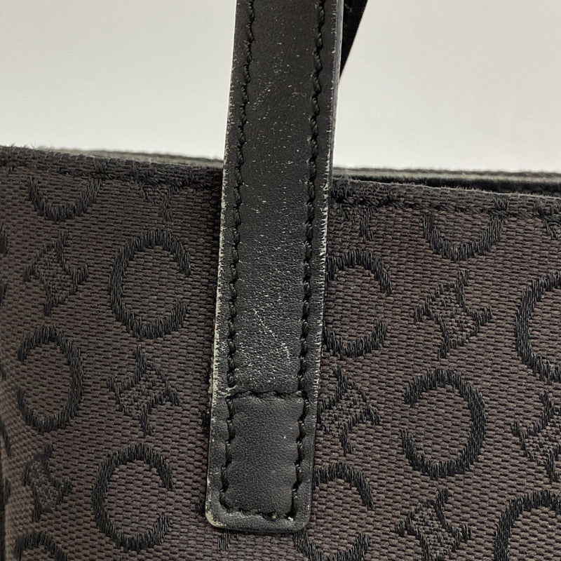 【6gd4540-k】セリーヌ ハンドバッグ Cマカダム キャンバス ブラック シルバー金具【中古】レディース