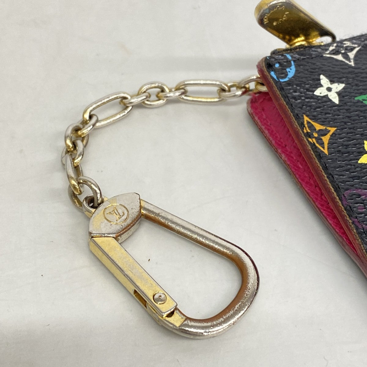 【6gd4542-k】ルイヴィトン コインケース モノグラム・マルチカラー ポシェットクレ M93735 ノワール/グルナード【中古】レディース