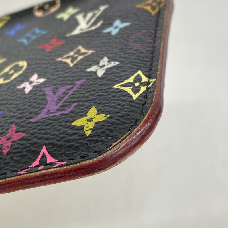 【6gd4542-k】ルイヴィトン コインケース モノグラム・マルチカラー ポシェットクレ M93735 ノワール/グルナード【中古】レディース