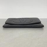 【6gd4554-k】シャネル 財布 キャビアスキン ブラック ゴールド金具【中古】レディース
