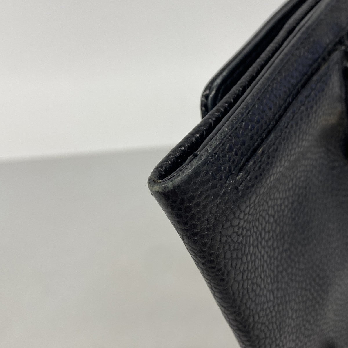 【6gd4554-k】シャネル 財布 キャビアスキン ブラック ゴールド金具【中古】レディース