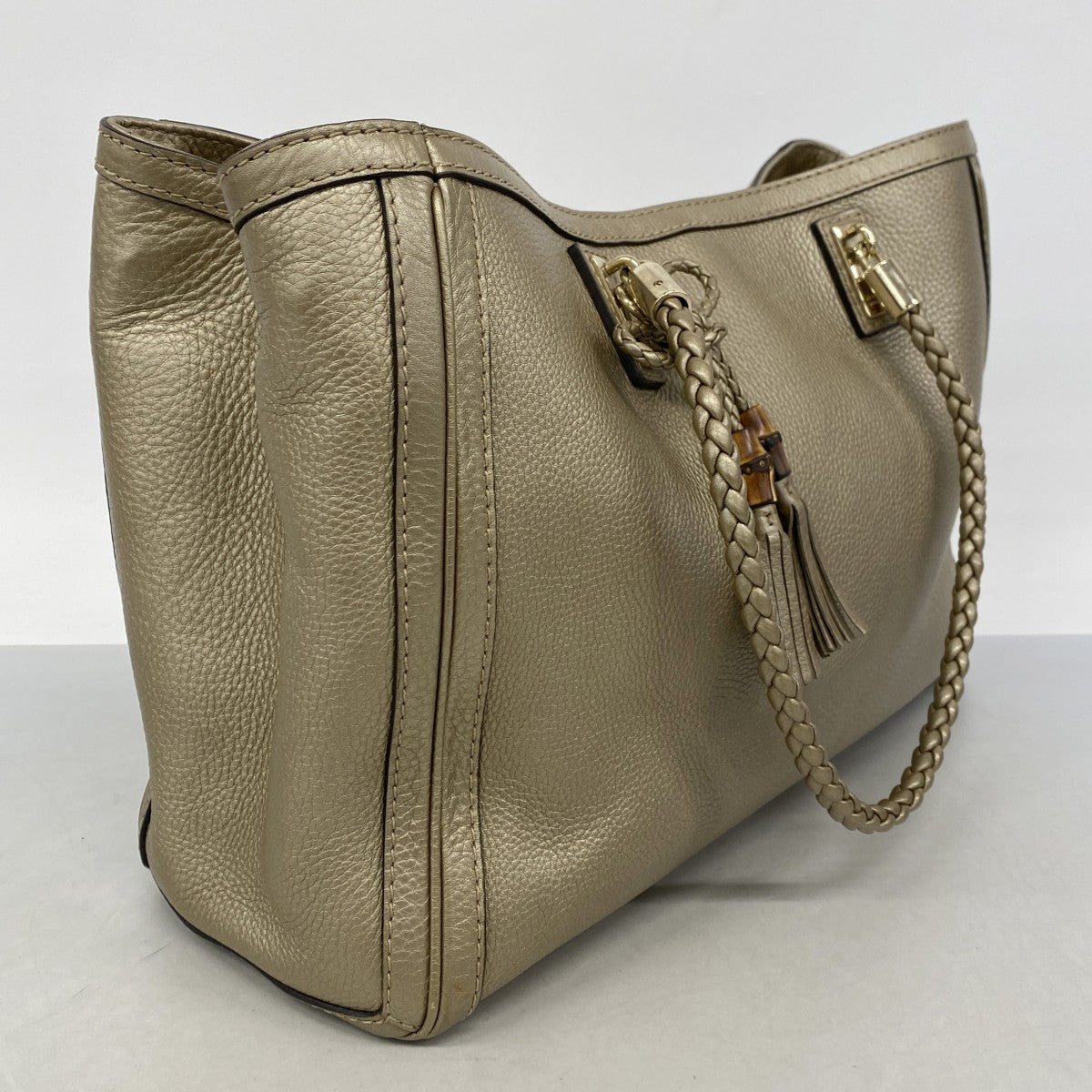 【6gd4556-k】グッチ トートバッグ バンブー 269945 レザー ゴールド シャンパンゴールド金具【中古】レディース