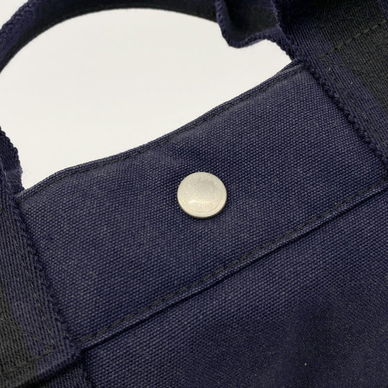 【6gd4557-k】エルメス トートバッグ フールトゥMM キャンバス ブラック ネイビー シルバー金具【中古】メンズ レディース ユニセックス