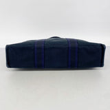 【6gd4557-k】エルメス トートバッグ フールトゥMM キャンバス ブラック ネイビー シルバー金具【中古】メンズ レディース ユニセックス