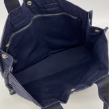 【6gd4557-k】エルメス トートバッグ フールトゥMM キャンバス ブラック ネイビー シルバー金具【中古】メンズ レディース ユニセックス
