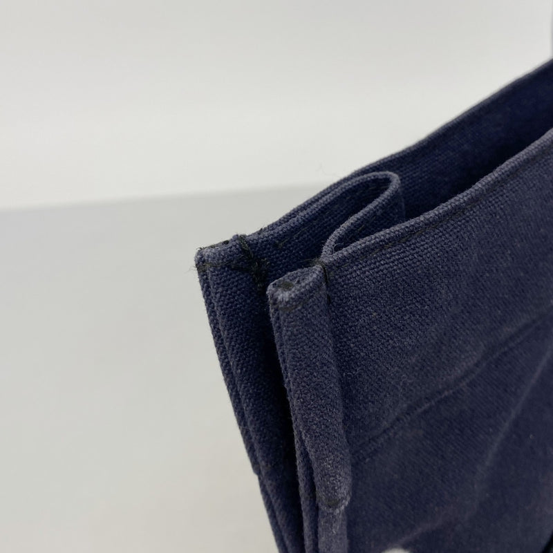 【6gd4557-k】エルメス トートバッグ フールトゥMM キャンバス ブラック ネイビー シルバー金具【中古】メンズ レディース ユニセックス