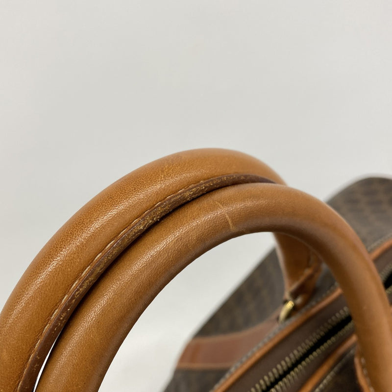 【6gd4558-k】セリーヌ ボストンバッグ マカダム PVC ブラウン ゴールド金具【中古】メンズ レディース ユニセックス