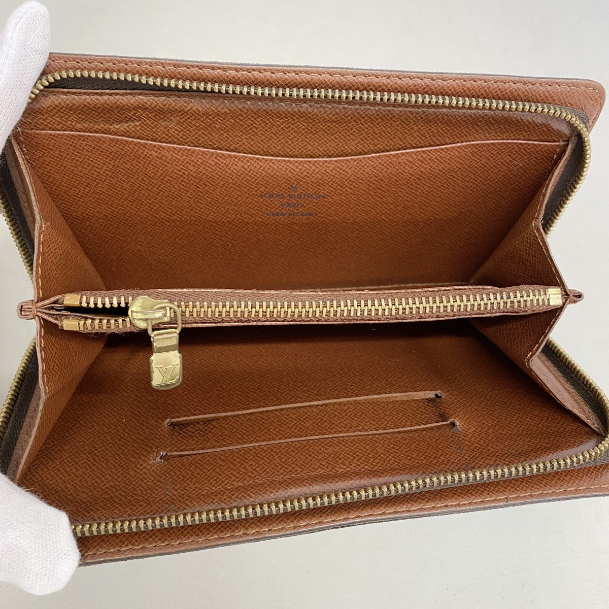 【6gd4569】ルイヴィトン 長財布 モノグラム ポルトモネジップ M61727 ブラウン【中古】レディース