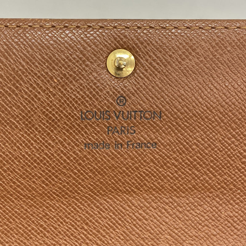 【6gd4570】ルイヴィトン 長財布 モノグラム ポシェットポルトモネクレディ M61725 ブラウン【中古】レディース