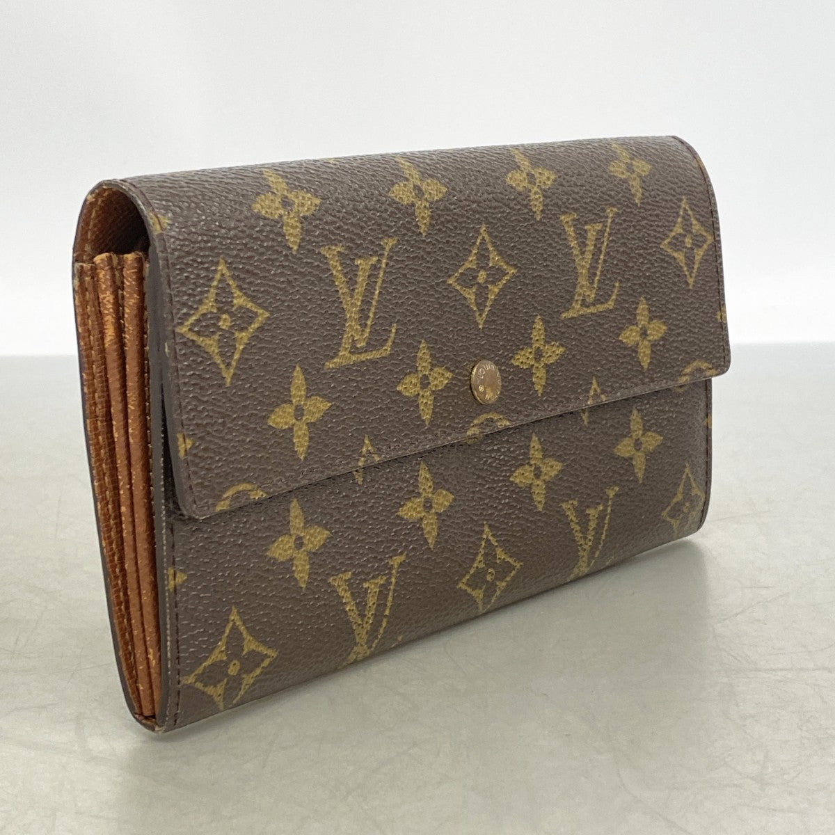 【6gd4570】ルイヴィトン 長財布 モノグラム ポシェットポルトモネクレディ M61725 ブラウン【中古】レディース