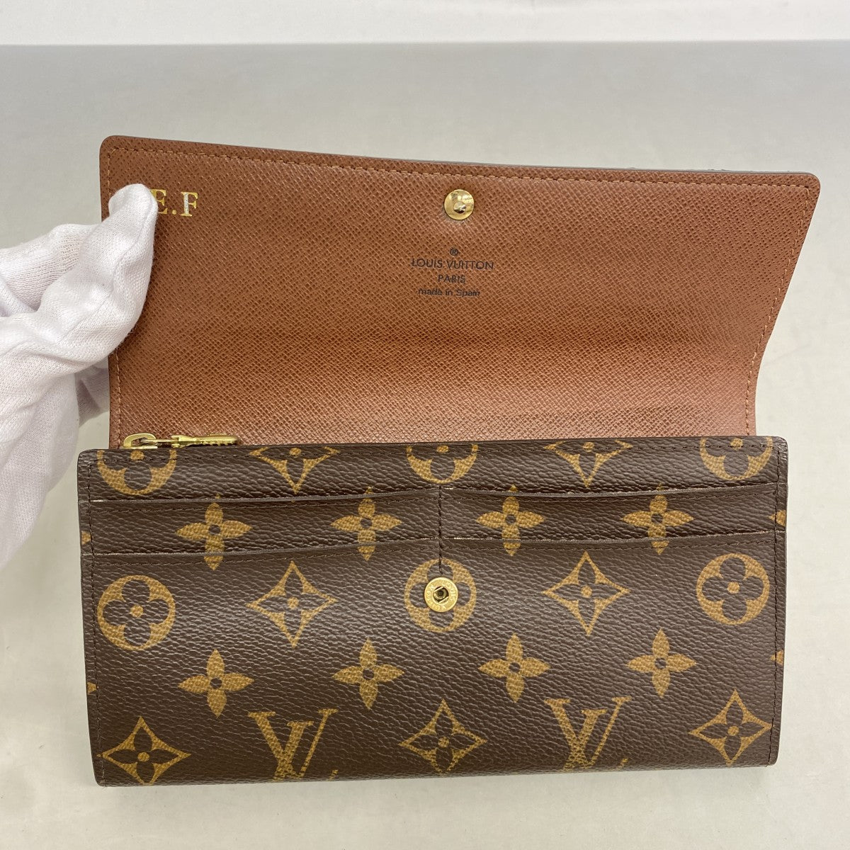 【6gd4571】ルイヴィトン 長財布 モノグラム ポルトフォイユサラ M61734 ブラウン【中古】レディース