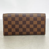 【6gd4573】ルイヴィトン 長財布 ダミエ ポルトフォイユエミリー N63544 エベヌ/ルージュ【中古】レディース